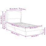 Bed Frame with Headboard Dark Grey 90 x 190 cm Velvet