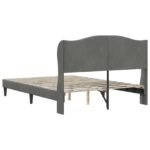Bed Frame with Headboard Dark Grey 137 x 190 cm Velvet