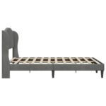Bed Frame with Headboard Dark Grey 137 x 190 cm Velvet