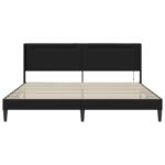 Bed Frame with LED Strip Lights Black 180 x 200 cm Faux Leather