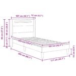 Bed Frame with LED Strip Lights Black 107 x 203 cm Faux Leather