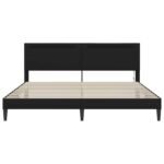 Bed Frame with LED Strip Lights Black 180 x 200 cm Faux Leather