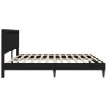 Bed Frame with LED Strip Lights Black 180 x 200 cm Faux Leather