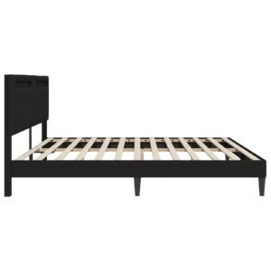 Bed Frame with LED Strip Lights Black 180 x 200 cm Faux Leather