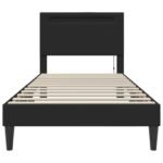 Bed Frame with LED Strip Lights Black 107 x 203 cm Faux Leather