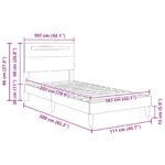 Bed Frame with LED Strip Lights Black 107 x 203 cm Faux Leather
