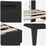 Bed Frame with LED Strip Lights Black 137 x 190 cm Faux Leather