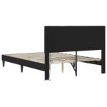 Bed Frame with LED Strip Lights Black 137 x 190 cm Faux Leather