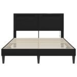 Bed Frame with LED Strip Lights Black 137 x 190 cm Faux Leather