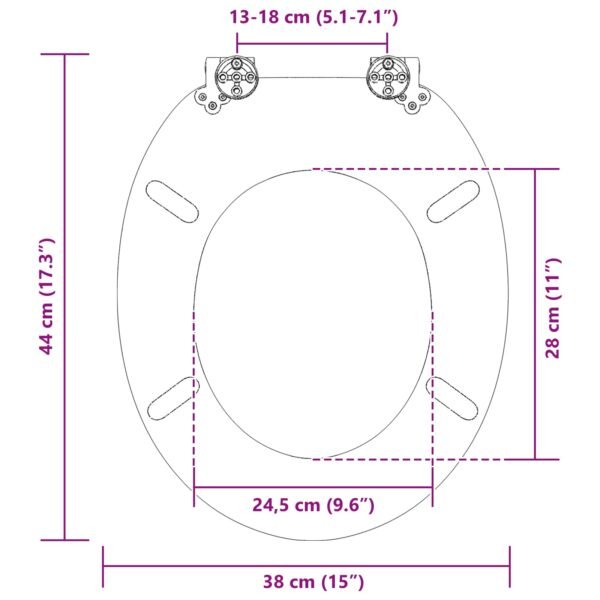 Soft-Close Toilet Seat 2 pcs Orange 44 x 38 cm MDF board