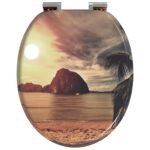 Soft-Close Toilet Seat 2 pcs Orange 44 x 38 cm MDF board