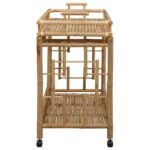 Wine Trolley with Wheels Natural 85 x 50 x 93 cm Bamboo