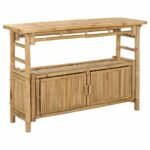 Console Table with Shelf Natural 110 x 35 x 75 cm Bamboo