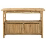 Console Table with Shelf Natural 110 x 35 x 75 cm Bamboo