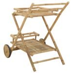 Tea Trolley with wheels Natural 79 x 67.5 x 84 cm Bamboo