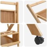 Kitchen Trolley with Wheels Light Brown 65 x 40.5 x 76.5 cm