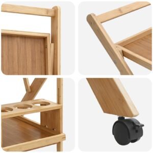 Kitchen Trolley with Wheels Light Brown 65 x 40.5 x 76.5 cm