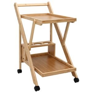 Kitchen Trolley with Wheels Light Brown 65 x 40.5 x 76.5 cm