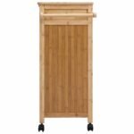 Kitchen Trolley with Wheels Natural 90.5 x 36 x 86.5 cm Bamboo