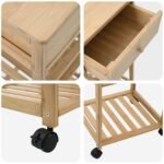 Kitchen Trolley with Wheels Natural 37 x 36 x 80 cm Bamboo