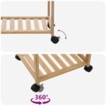 Kitchen Trolley with Wheels Natural 37 x 36 x 80 cm Bamboo