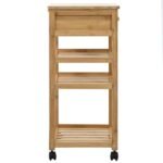 Kitchen Trolley with Wheels Natural 37 x 36 x 80 cm Bamboo