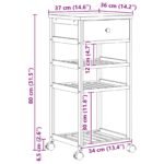 Kitchen Trolley with Wheels Natural 37 x 36 x 80 cm Bamboo