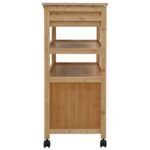 Kitchen Trolley with Wheels Natural 59.5 x 36 x 82 cm Bamboo