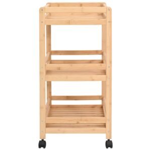 Kitchen Trolley with Wheels Natural 46 x 38 x 76 cm Bamboo