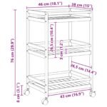 Kitchen Trolley with Wheels Natural 46 x 38 x 76 cm Bamboo