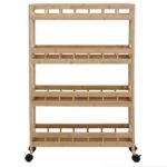 Kitchen Trolley with Wheels Natural 60 x 18 x 97 cm Bamboo