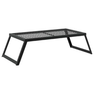 Foldable Camping Grill Folding Black 58 x 31 x 2 cm Alloy Steel