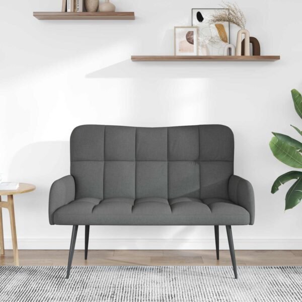 Two Seater Sofa Dark Grey 115 x 61 x 87 cm Fabric