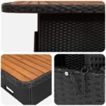 Furniture Sets with Pillow 7 pcs Black PE Rattan