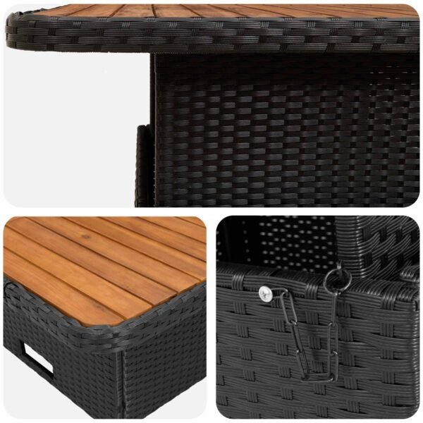 Furniture Sets with Pillow 7 pcs Black PE Rattan
