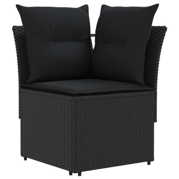 Furniture Sets with Pillow 7 pcs Black PE Rattan