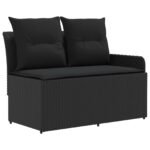 Furniture Sets with Pillow 7 pcs Black PE Rattan