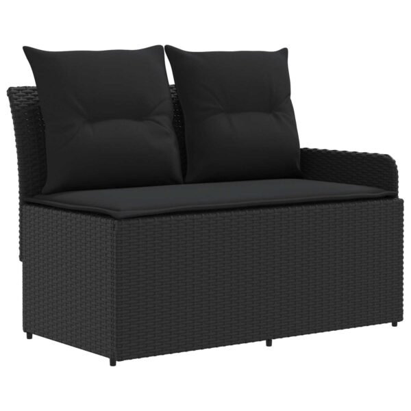 Furniture Sets with Pillow 7 pcs Black PE Rattan