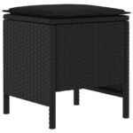 Furniture Sets with Pillow 7 pcs Black PE Rattan