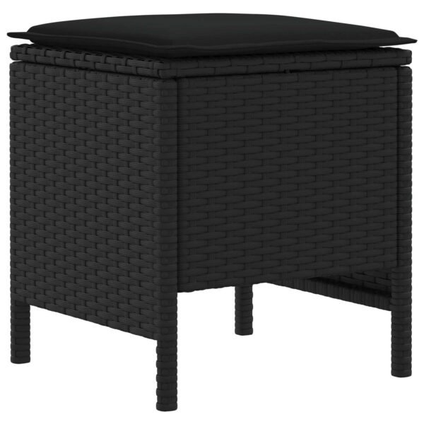 Furniture Sets with Pillow 7 pcs Black PE Rattan