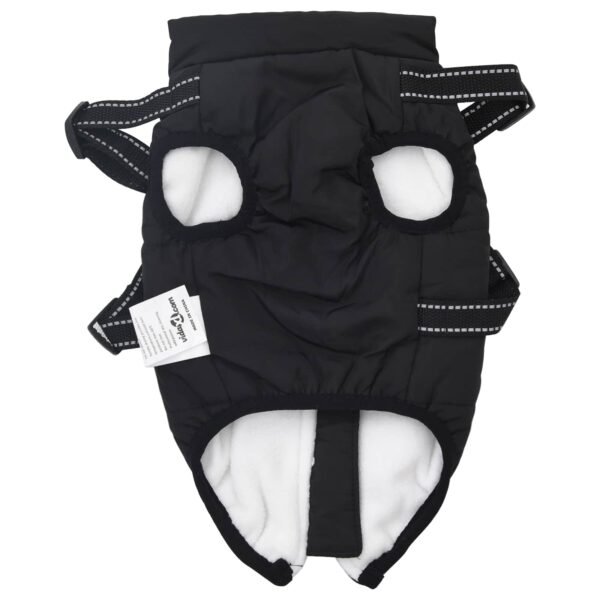 Dog Coat Black L36 Fleece and Polyester