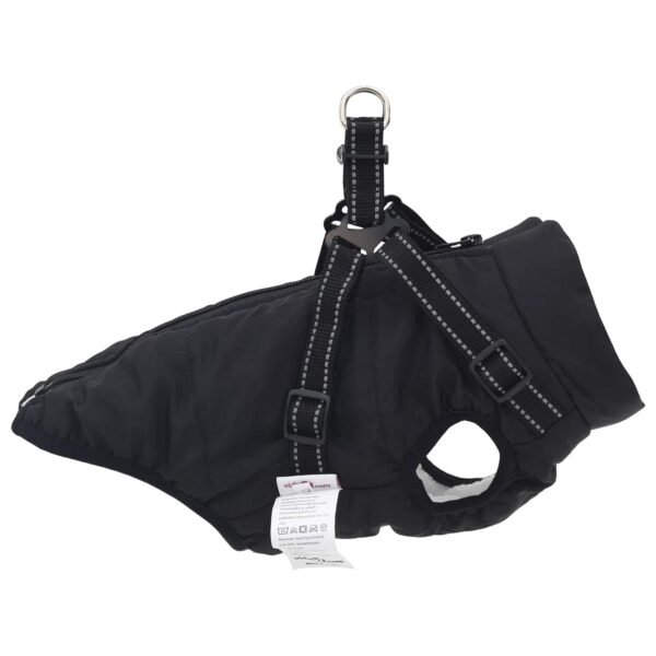 Dog Coat Black L36 Fleece and Polyester