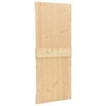 Sliding Door Natural and Black 80 x 210 cm Solid Pine Wood