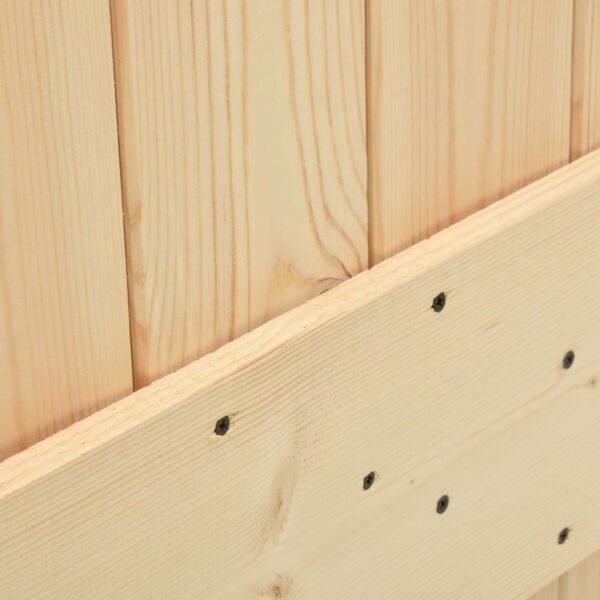 Sliding Door Natural and Black 85 x 210 cm Solid Pine Wood