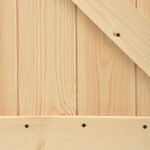 Sliding Door Natural and Black 85 x 210 cm Solid Pine Wood