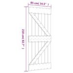 Sliding Door Natural and Black 85 x 210 cm Solid Pine Wood