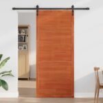 Barn Door Wax Brown 80 x 2,5 x 208 cm Solid Pine Wood