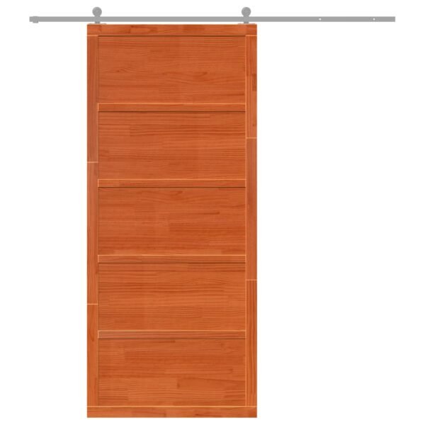 Barn Door Wax Brown 80 x 2,5 x 208 cm Solid Pine Wood