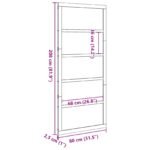 Barn Door Wax Brown 80 x 2,5 x 208 cm Solid Pine Wood