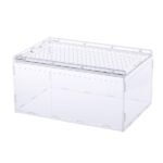 Clear Pet Box Slide Lid Reptile Breeding Habitat Panoramic View Terrarium